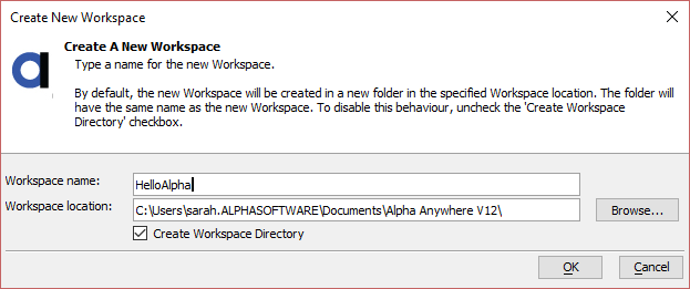 Create a new workspace.
